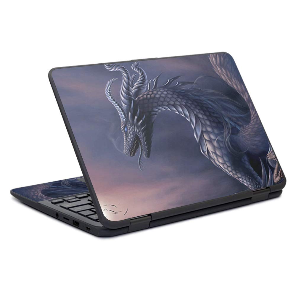 MightySkins Dragon Fantasy Skin For HP Chromebook X360 14 (2021) – Protective Vinyl Decal Wrap, Matte Finish, Easy Apply & Remove, Made In USA