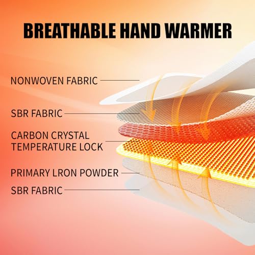 Image of 10 Pack Disposable Hand Warmers - Up to 15 Hours of Heat - Super Long Lasting Air Activated Warmers, All Natural & Portable for Camping, Fishing, Outdoor Sports, Winter Work, Gifts for Men and Women