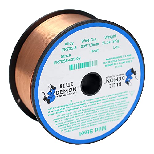 Image of Blue Demon ER70S6 X .035 X 2 LB MIG Carbon Steel Welding Wire | All Position, Low Spatter, Formulated to Provide Porosity-Free, X-Ray Quality Welds