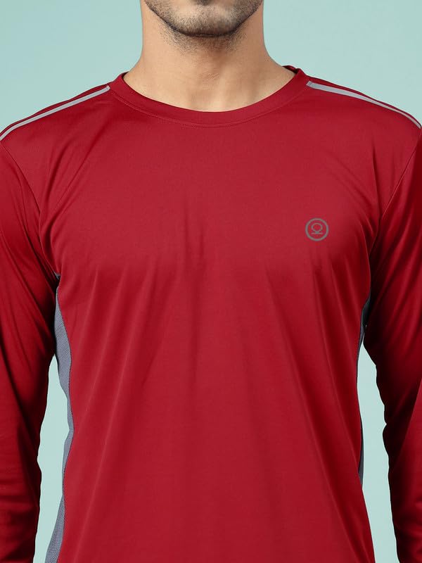 Image of CHKOKKO Gym T Shirts for Men Workout Solid Quick Dry Sports Men T-Shirts Breathable Lightweight Full Sleeve Regular Fit Round Neck Running Stylish Tshirt for man