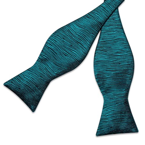 Image of DiBanGu Mens Silk Self Bow Tie Set 4PCS for Tuxedo Wedding