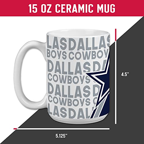 Image of Rico Industries NFL Football 15 oz White Ceramic Mug