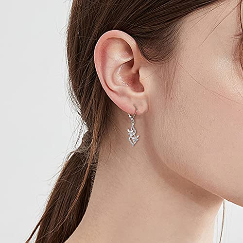 JO WISDOM Women Infinity Butterfly Earrings,925 Sterling Silver Dangle & Drop Earrings with 5A Cubic Zirconia2