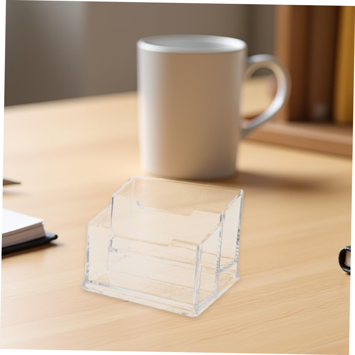 Lurrose 5pezzi Porta Biglietti Da Visita Trasparente Da Scrivania Organizer Per Biglietti Da Visita in Plastica Supporto Per Uffici e Viaggi