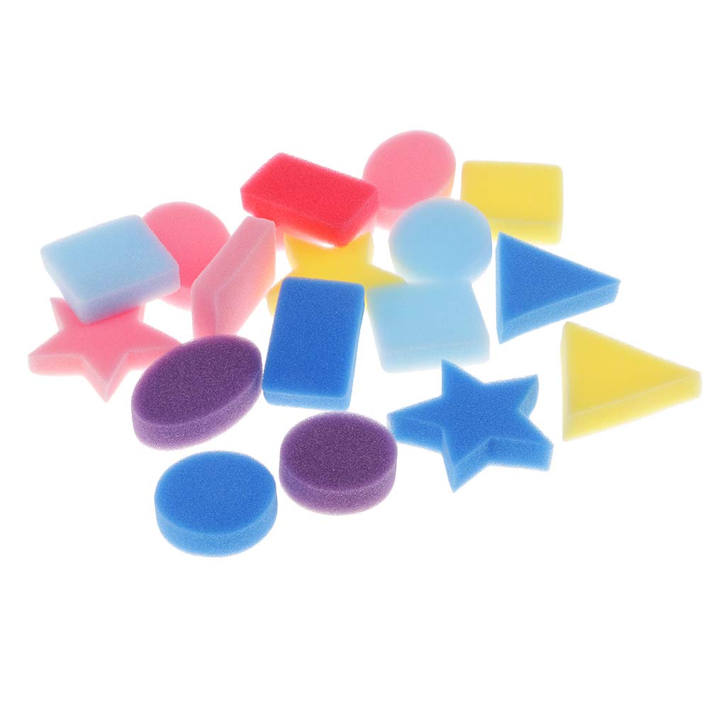 Colcolo Pack of 18 Different Shapes Sponge Painting Shapes Brushes Sponges Stamps, Multicolor, mixed - Image 4