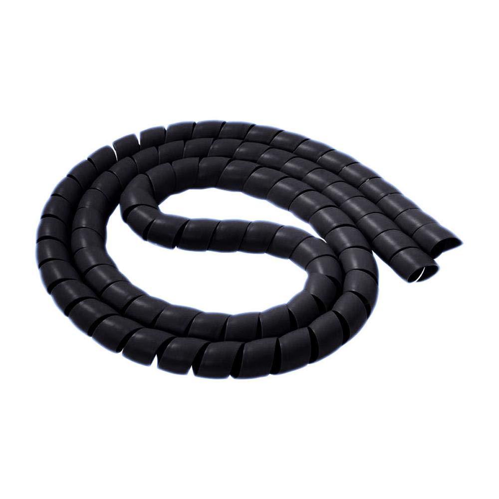 Hinleise Black 20Mm Sleeve Wire Protector Spiral Wrap Tube Cable Protector Line Pp Covered Wire Cable Line Protective Sleeve Wire Management 2M - 1Pc