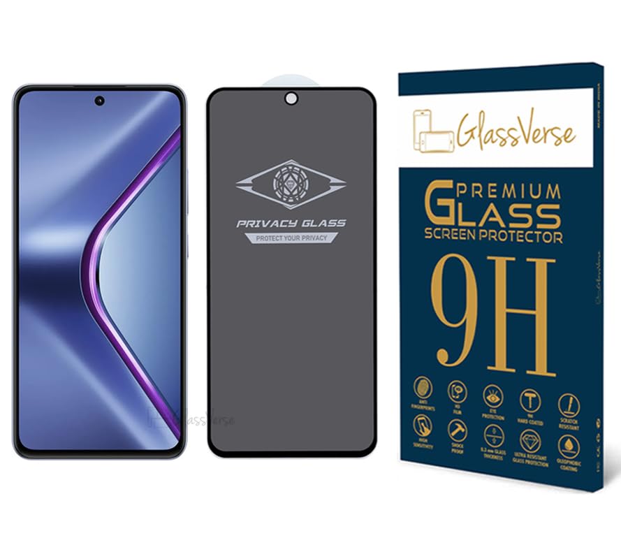 Image of GlassVerse Privacy Tempered Glass for Oppo K13 5G | Anti Spy Screen Protector, 9H Hardness, Edge to Edge, Case Friendly, Hassle-less Installation Kit Included. (Pack of 1)