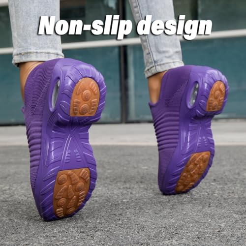 Image of Non Slip Work Shoes Women, Slip On Sneakers Women,Work Shoes Walking Gym Nurse Mesh Casual Fashion Sneakers Comfort Breathable Lightweight