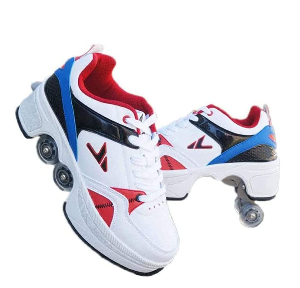 Roller Skates for Women,Shoes with Wheels for Girls,Kick Rollers Shoes Retractable for Boys, Adult Parkour Quad Roller Shoes,Inline Skates Children'sOutdoor Skates