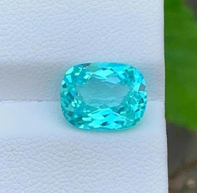 9.52 Ct A+ Natural Paraiba Tourmaline, Neon Blue Cushion Cut Loose Gemstone for Ring, Pendant, Custom Jewelry, Certified Rare Stone