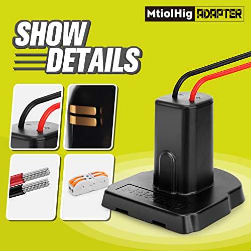Mtiolhig Power Wheels Battery Adapter For Ryobi 18V Battery, 12Awg Wire Rc Battery Adapter Converter For Ryobi 18V Cordless Tools, Rc Toy & Car, Robotics, Truck,Work Lights #TOP2