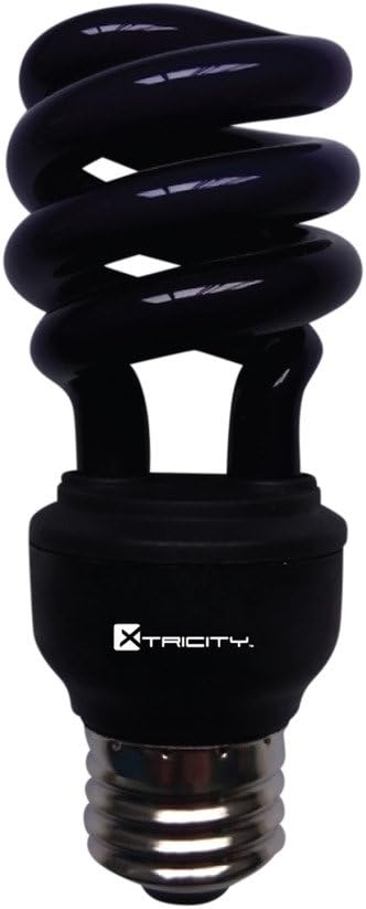 CFL Compact Fluorescent Black light bulb Colored Light Bulb T2 Spiral, 13W (60 Watt Equivalent), E26 Medium Base black light bulbs for glow in the dark 120V, UL Listed, Black Light - UV (1 Pack)