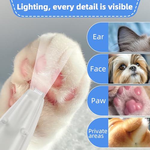 Image of Dog Paw Trimmer for Grooming - Quiet, Rechargeable Pet Paw Trimmer for Dogs and Cats with Light, Hair Suction, Dual-Speed Ceramic Blades - Safe & Precise Cat for Small Areas