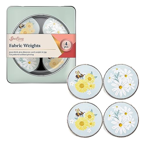 Sew Easy Pattern Fabric Weights - for Sewing Crafts, Pattern Cutting, Dressmaking, Tailoring, Quilting, 4 x 75g, Daisy