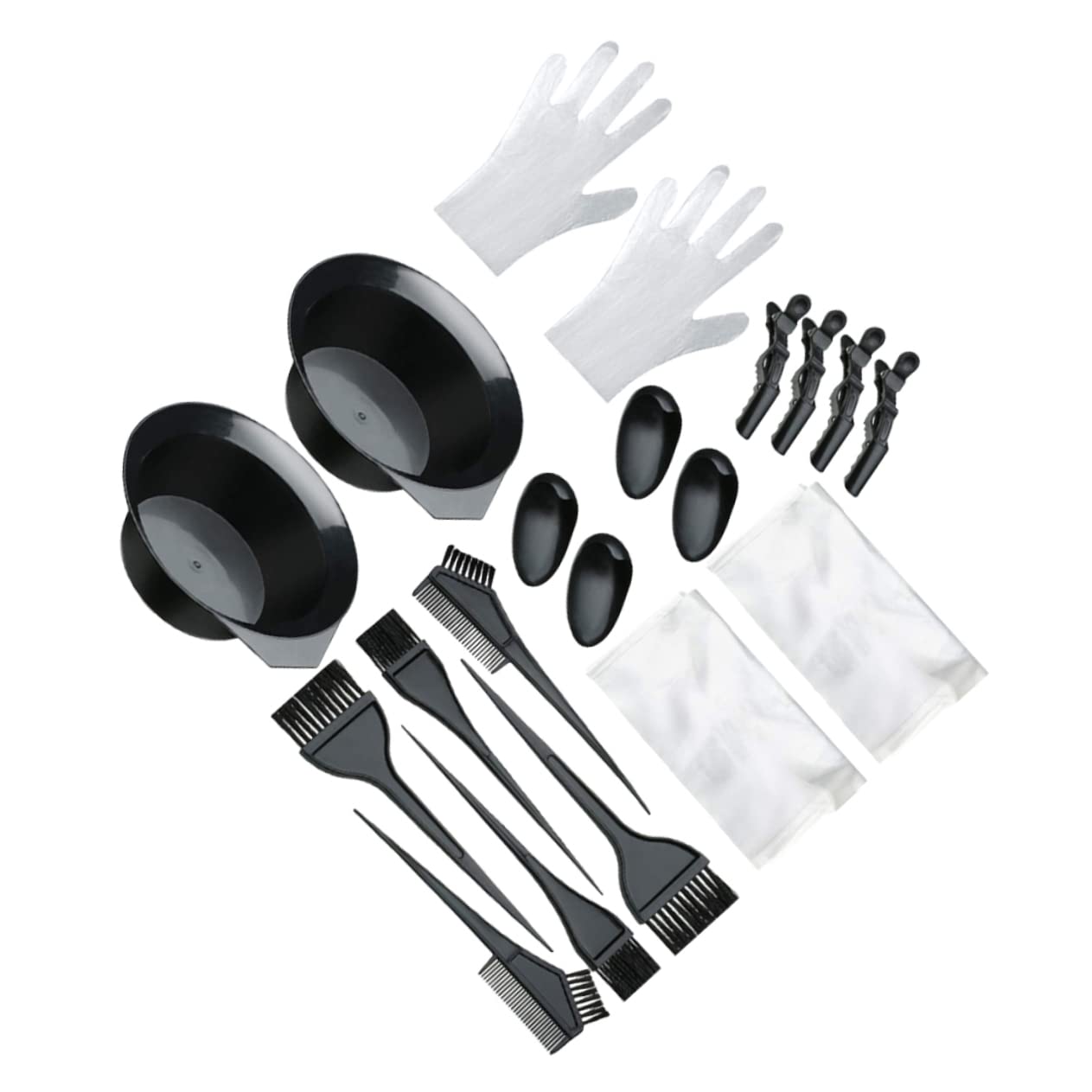 Mikinona 20pcs Hair Dye Set Kit Salon Barber Hair Coloring Bowl for No Mess Tinting