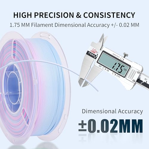 Image of RAMBERY 3D Printer PLA Filament Matte Rainbow PLA Filament for Most FDM 3D Printer, 1.75mm 1kg(2.2lb), Matte Rainbow Blue-Red
