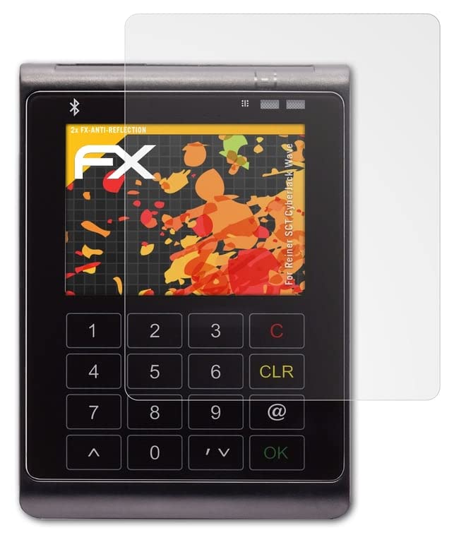 Screen Protector compatible with Reiner SCT CyberJack Wave Screen Protection Film, anti-reflective and shock-absorbing FX Protector Film (2X)