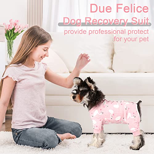 Image of Dog Recovery Suit Female Male Dog Onesie for Surgery, Fit for Small Dogs Breed Dogs Surgical Suit After Surgery Pink Swan /XS