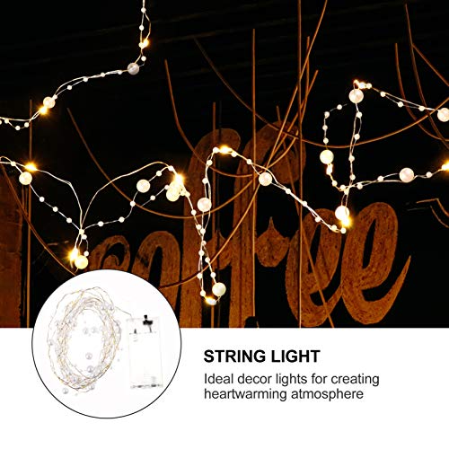 Mobestech Fio de Cobre 20 LEDs, lâmpada de cordão de pérola decorativa para casa de casamento, quart