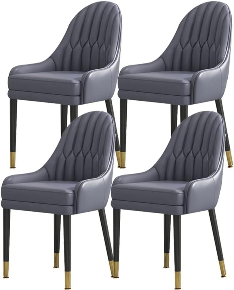 BZGPMFUD Dining Chair 4-Pack Modern High Back PU Leather With Solid Wood Legs(Color 4)