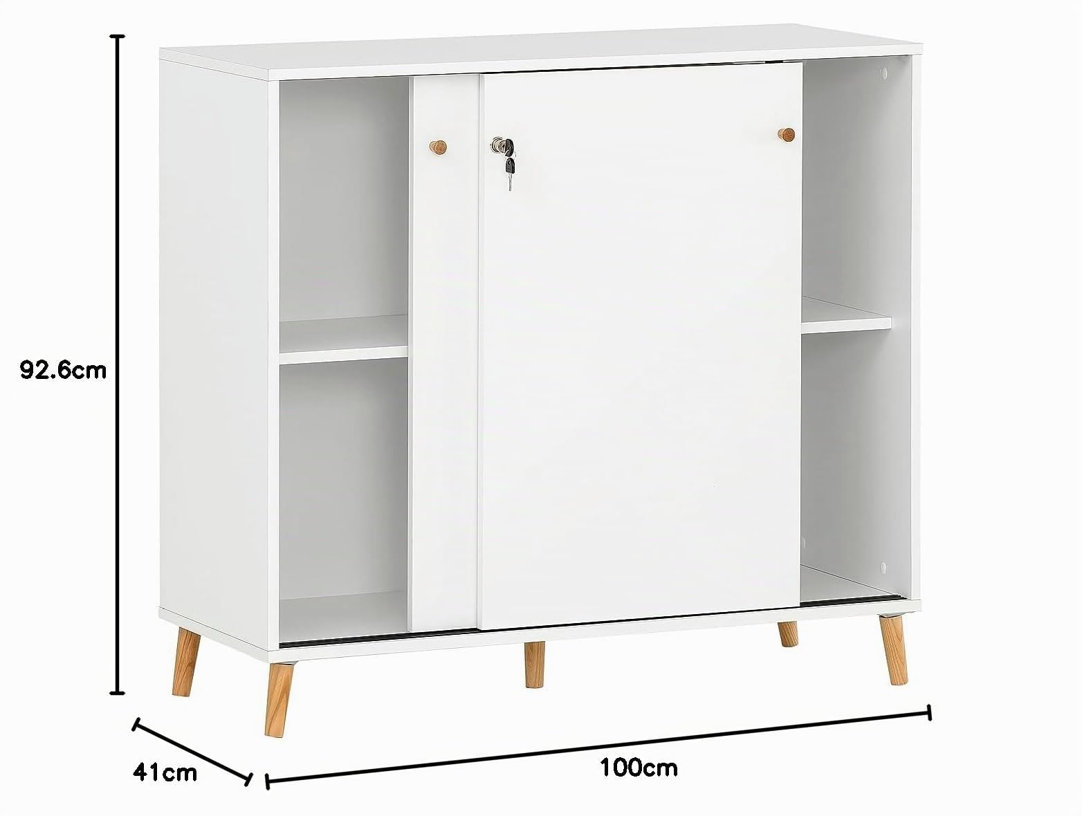 Schildmeyer Schiebetürenschrank Serie Rena 500, 701787, weiß, 100 x 41 x 92,6 cm