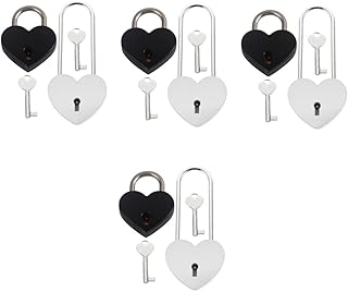 8 Pcs Heart Love Lock Key Locker Mini Padlock Small Carrying Case Matching Couple Lock Cabinet Storage Suitcase Lock Padlocks with Keys School Locker Padlocks Small Locks Bags