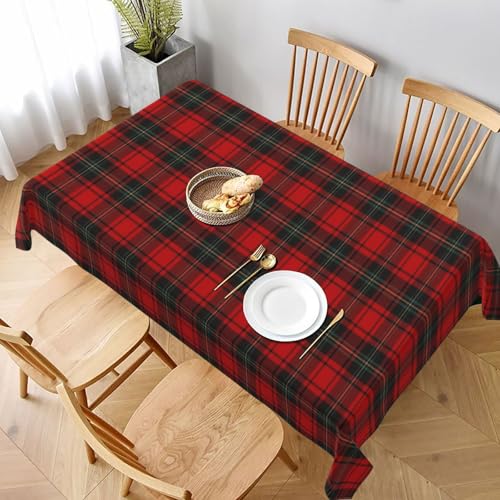 AGAYNA Checkered Christmas Tablecloth Rectangle 60x104 Inch Red Green Plaid Table Cloth,Stain Resistance Retro Winter Xmas Holiday Table Covers for Kitchen Dining,Small Tablecloth for Party Picnic