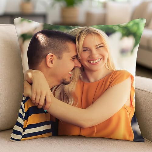 GiftsOnn Personalized Photo Pillow/Cushion - Cushion Cover with Fiber Filler, White, Set of 1, Satin, 12X12 Inches