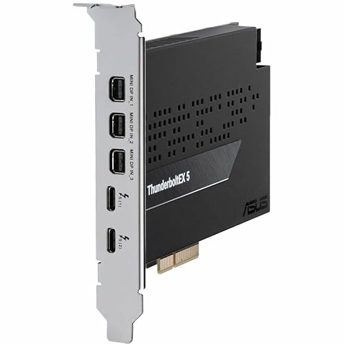 ASUS Placa de expansão ThunderboltEX 5 – Duas portas Thunderbolt™ 5 USB-C, largura de banda de 120 Gbps, DisplayPort™ 2.1, PCIe 4.0 x4, USB4®, compatível com placas-mãe Intel 800 Series - Imagem 4