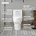 HOROW One-Piece Elongated Toilet, 1.28 GPF High Efficiency, Easy Cleaning Design, Left-Hand Flush Lever, Soft-Close Seat, Compact Modern Bathroom Toilet, 12'' Rough-In, White Ceramic Bowl