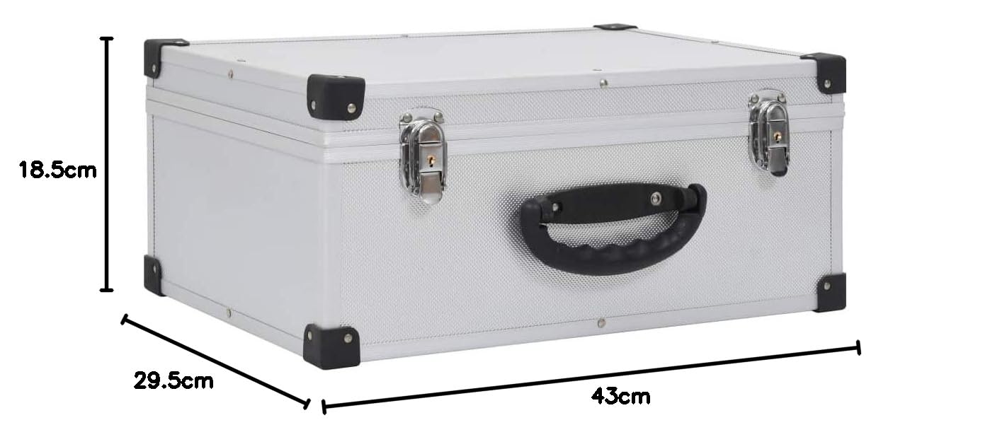 Maletín para 60 CD de aluminio ABS plateado con placas de almacenamiento, con cerradura, funda para DVD, organizador de almacenamiento para coche, oficina en casa, viajes