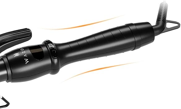 Professional 1-1/2 Tapered Curling Wand with Short Clamp, Ceramic Curling Iron for Long Lasting Curls or Waves, Hair Curling Iron Wand with Adjustable Temp, Auto Shut-Off