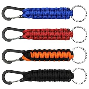 Duisoad 4 Stück Paracord Schlüsselanhänger Karabiner