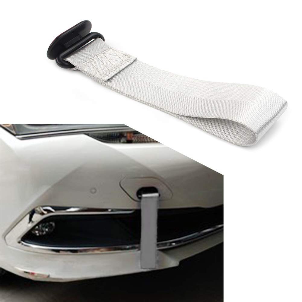 GZYF Car Auto Front Rear Bumper Towing Strap Belt Tree Saving Strap for Car, Truck, SUV, Gray