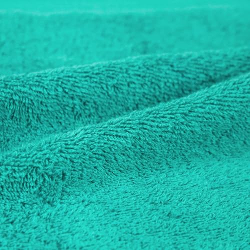 Image of Amazon Basics Fade-Resistant 100% Cotton Hand Towels for Bathroom, Soft Absorbent, 26 x 16 inches, Teal, 6-Pack