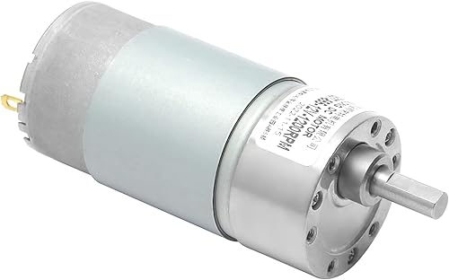 Miniatura 10 de Fielect Motor de engranajes DC 12V 16 RPM Motor eléctrico de alto par motor eléctrico de reducción de velocidad Motor con engranaje excéntrico Eje