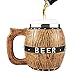 minghaoyuan Tazza di Birra in Legno, 580 ml Boccale da Birra Retrò a Doppia Parete Tazza da tè in Acciaio Inossidabile per Caffè, Bevande, Festa, Casa, Bar, Men Gift Eco Friendly Souvenir Retro