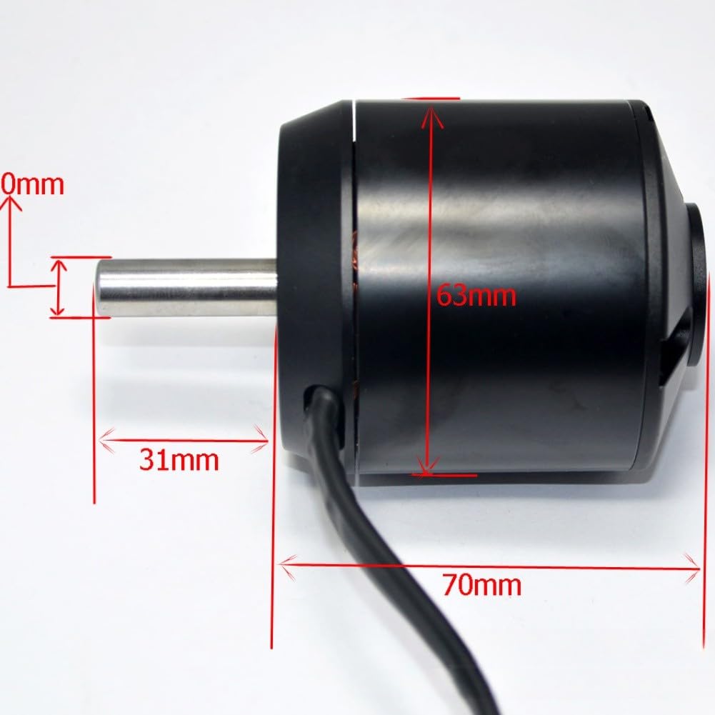 Moteur de skateboard électrique 6374 DC Brushless 170 KV 2800 W avec contrôleur de scooter à capteur Noir