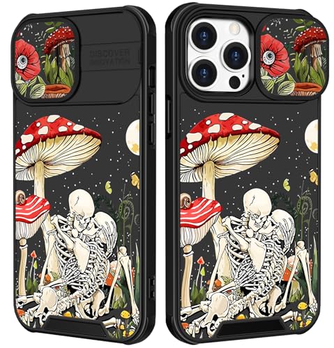 Image of Funermei (2in1 for iPhone 12 Case /iPhone 12 Pro Case for Women Cute Girls Skull Phone Cover Skeleton Goth Fun Spooky Horror Scary Design with Camera Cover Funda for Apple for iPhone 12 /12 Pro Case