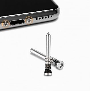 KSSA 互換品【2本セット】iPhone X/XR/XS/XS Max/11/12/13/14/15/16 対応 底面 ボトム 星型ネジ 交換用 ペンタローブ スクリュー 0.8mm P2 部品 修理 パーツ 紛失 破損 補修用 (シルバー)
