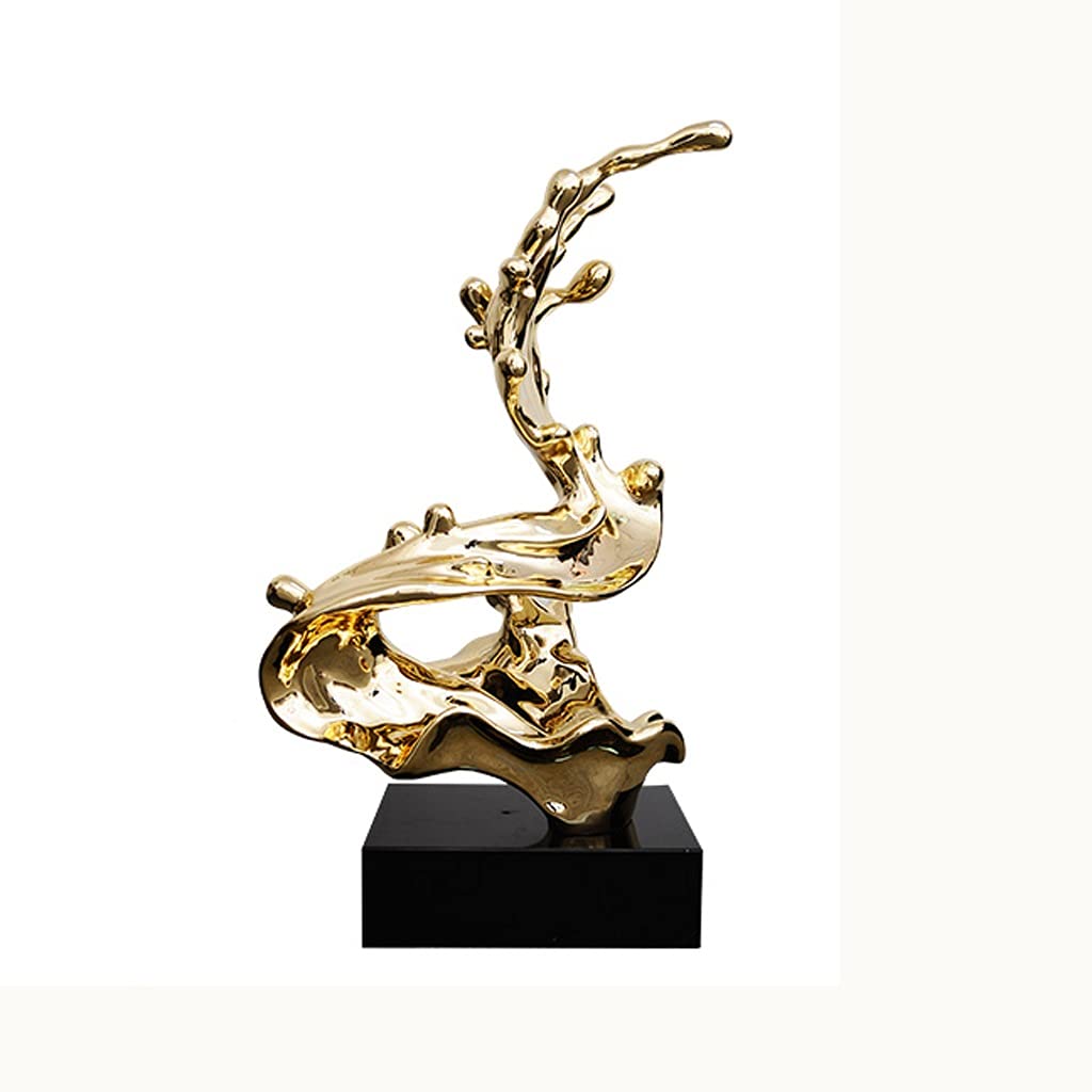 Amazon.co.jp: TBCML 71cmのHightの抽象的なめっき樹脂ゴールド  