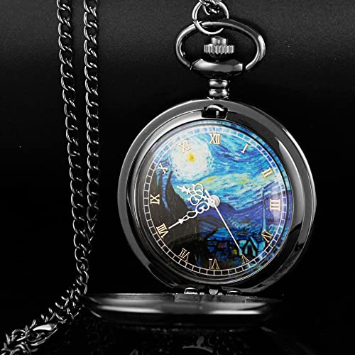 Image of Tiong Roman Numerals Scale Quartz Pocket Watches with Chain Christmas Graduation Birthday Gifts Fathers Day