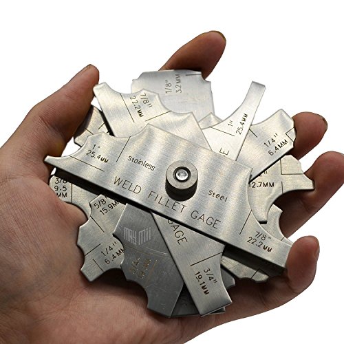 Mg-11 Metal Weld Fillet Gages Set (7Pcs) 1/8''-1'' Welding Inspection Test Ulnar Mm & Inch #TOP1