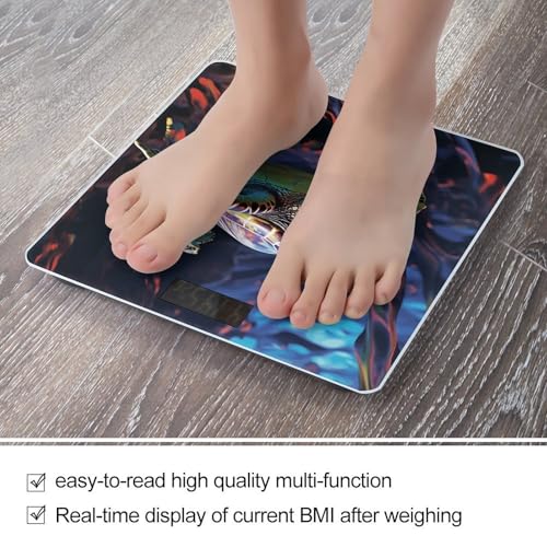 Báscula digital de baño con pantalla LED clara y plataforma de vidrio templado miniatura 5