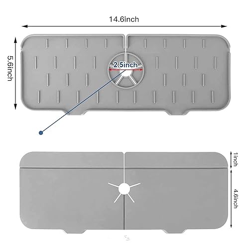 Miniatura 4 de Tapete de silicona para grifo, tapete para atrapar agua para grifo, protector contra salpicaduras para fregadero de cocina, protector de