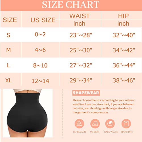Derca Tummy Control Shapewear Underwear For Women High Waisted Lace Shaping Panties Seamless Body Shaper Girdle Panty (C# Black-Seamless,Medium) #TOP5
