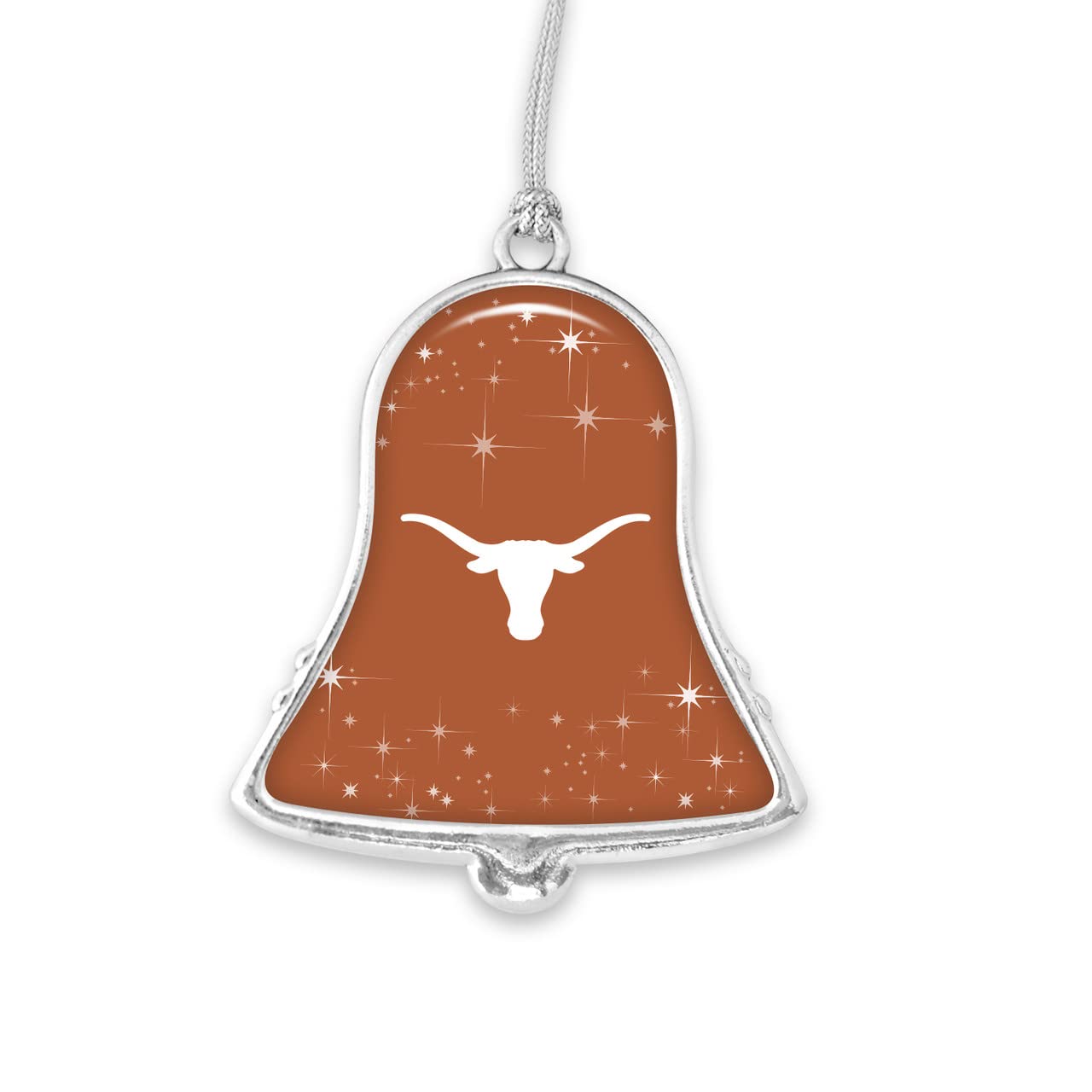 Texas Longhorns UT Silver Bell Silver Metal Christmas Ornament Gift Decoration
