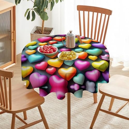 Nappe ronde arc-en-ciel 178cm en polyester lavable - 7