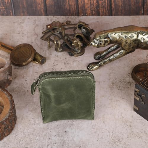 Image of Premium Full Grain Leather Playing Card Case, Zippered Playing Card Holder for Poker Bridge Cards, Durable Leather Card Deck Storage Organizer Travel Card Carrying Pouch Multi Purpose Wallet