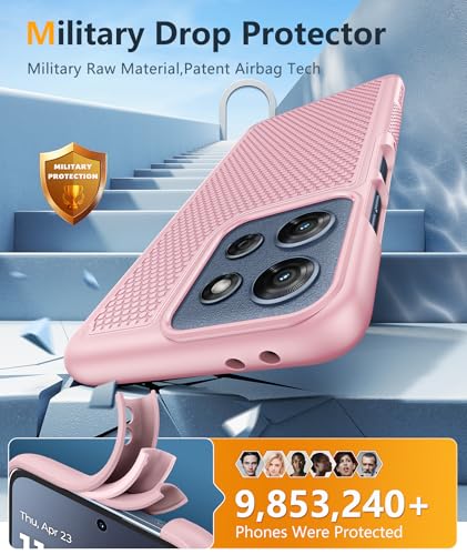 Image of FNTCASE for Moto G 2026 /2025 Case: Moto G Play 2026 /Moto G Power 2025 Case Dual Layer Military Protective Heavy Duty Cell Phone Cover with Screen Protector Shockproof Rugged Non Slip Textured (Pink)